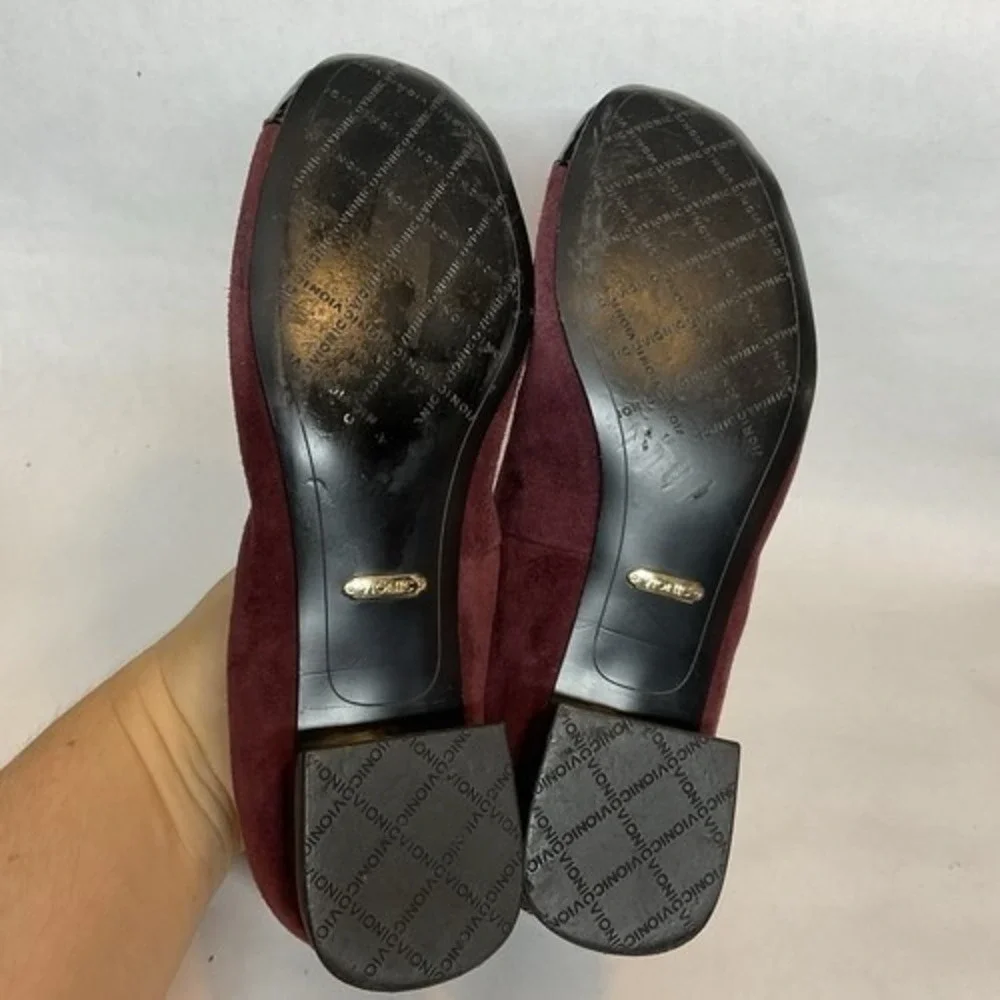 Vionic Mod Daphne Burgundy Low Block Dress Pump Heel Shoes Women 8 China Suede